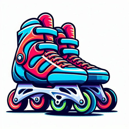 Roller skates isolated on a white background. Vector illustration.のイラスト素材