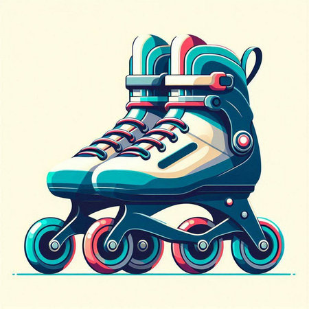 Roller skates isolated on a white background. Vector illustration.のイラスト素材
