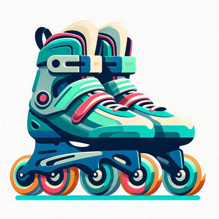 Roller skates isolated on a white background. Vector illustration.のイラスト素材