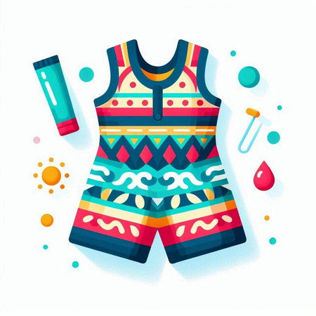 Women's clothing and accessories. Vector illustration. Fashionable clothes.のイラスト素材