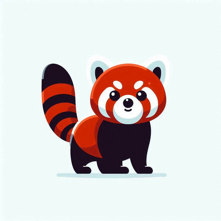 Cute red panda vector illustration. Cute cartoon animal character.のイラスト素材