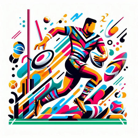Abstract sport background with colorful geometric elements. Vector illustration for your designのイラスト素材