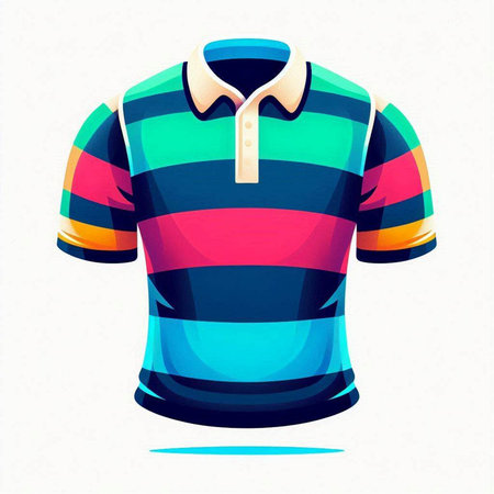 Colorful polo shirt on a white background. Vector illustration.のイラスト素材