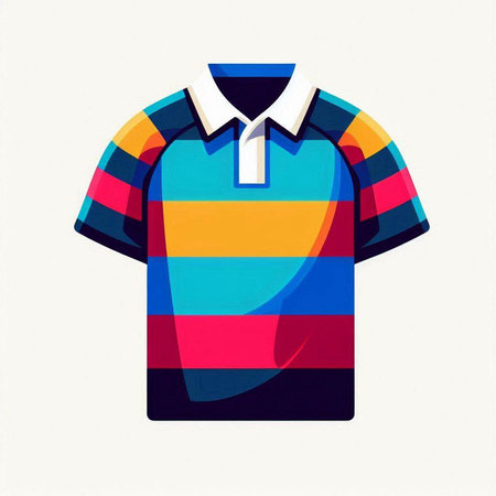 Colorful polo shirt design isolated on white background. Vector illustration.のイラスト素材