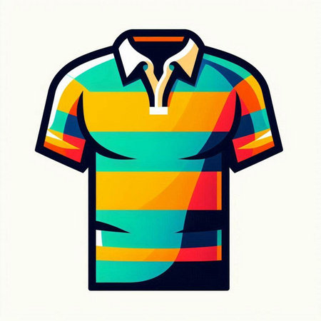 Colorful polo shirt isolated on white background. Vector illustration.のイラスト素材