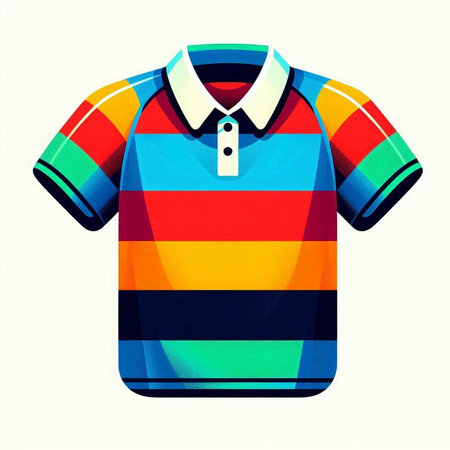 Colorful polo shirt isolated on white background. Vector illustration.のイラスト素材