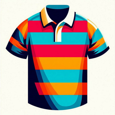 Colorful polo shirt on a white background. Vector illustration.のイラスト素材