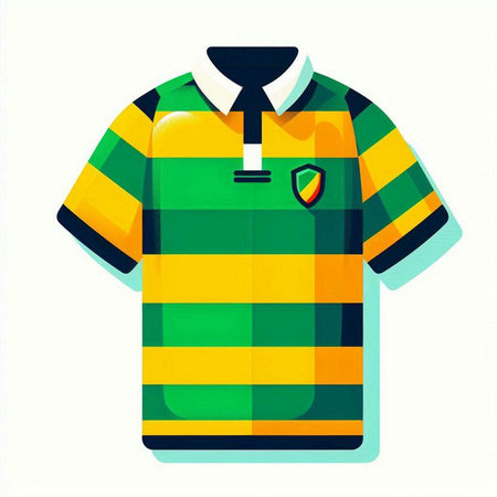 Soccer jersey with the colors of the Brazilian flag. Vector illustrationのイラスト素材