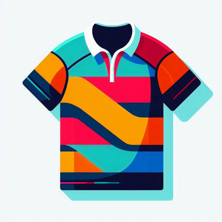 Colorful polo shirt isolated on white background. T-shirt design template.のイラスト素材