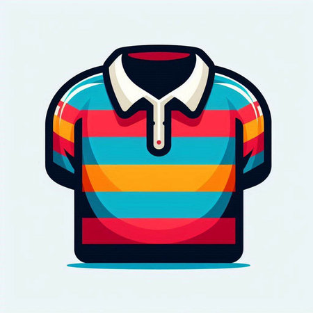 Colorful polo shirt isolated on white background. Vector illustration.のイラスト素材