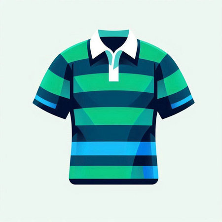 Colored polo t-shirt with stripes on a light backgroundのイラスト素材