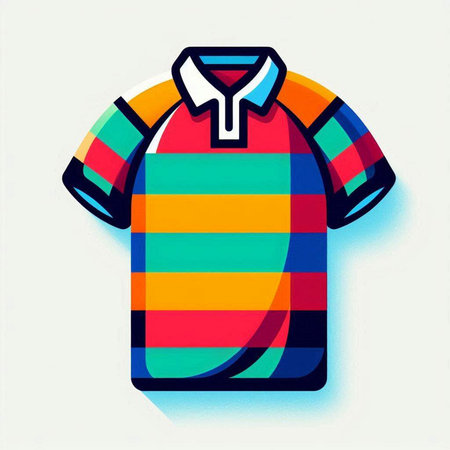 Colorful polo shirt. Vector illustration isolated on white background.のイラスト素材