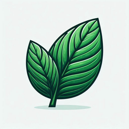 Leaf icon design, vector illustration eps 10. Green leaf symbol.のイラスト素材