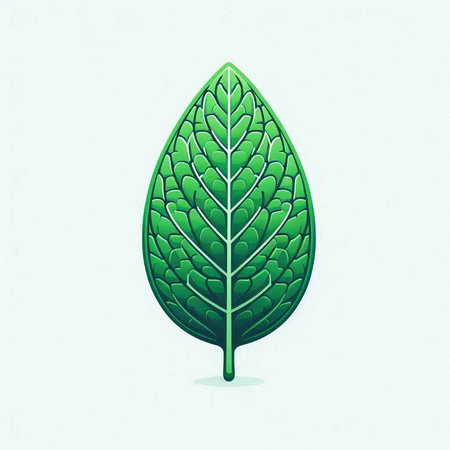 Green leaf on a white background. Vector illustration. Eps 10.のイラスト素材