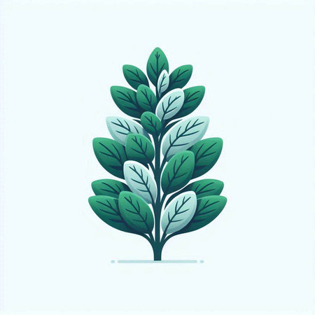 Vector illustration of a green tree isolated on a white background. Flat style.のイラスト素材