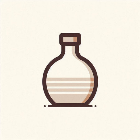 Vinegar bottle icon. Vector illustration of a vase.のイラスト素材