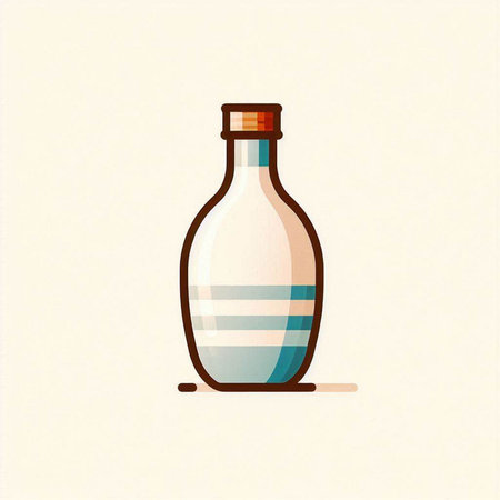 Vector illustration of a bottle with a pattern on a light background.のイラスト素材