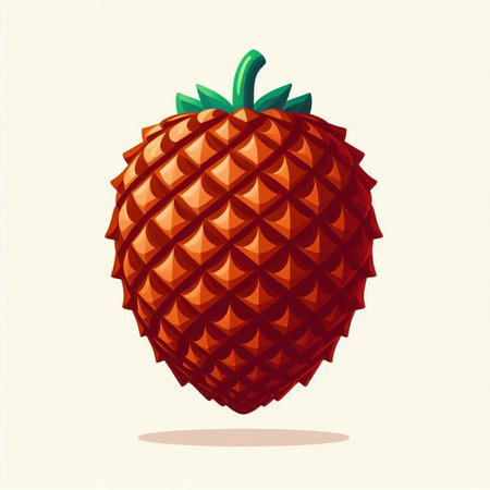 Illustration of a strawberry on a white background. Vector illustration.のイラスト素材