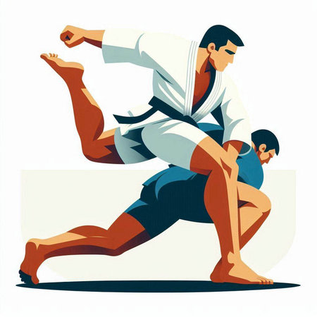 Martial arts vector illustration. Karate or karate fighter.のイラスト素材
