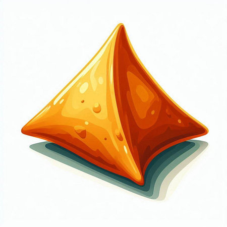 Illustration of an orange pyramid, isolated on a white background.のイラスト素材