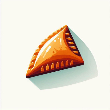 Illustration of a piece of pie with shadow on a white backgroundのイラスト素材