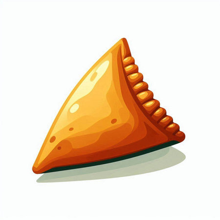 Illustration of a traditional Chinese fortune cookie on a white background.のイラスト素材