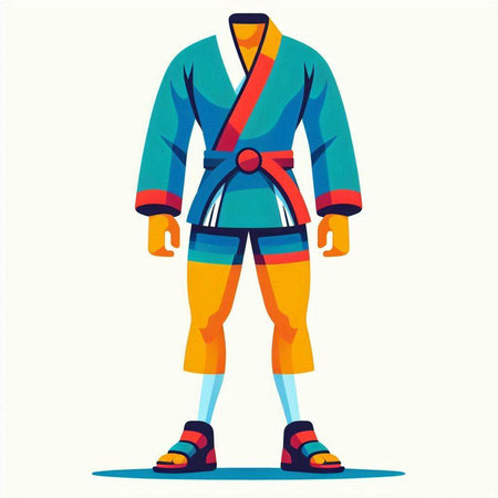 Karate kimono. Japanese martial art. Vector illustration.のイラスト素材