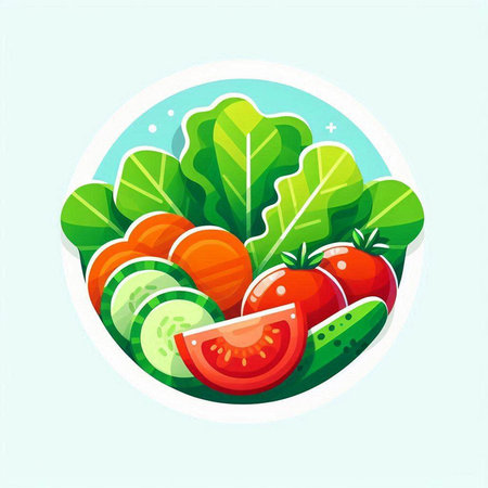 Vegetables icon. Vector illustration of fresh vegetables. Vegetarian foodのイラスト素材