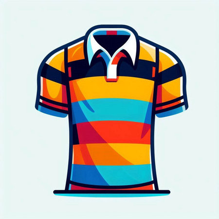 Colored polo shirt on a white background. Vector illustration.のイラスト素材