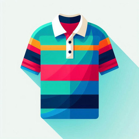Colorful polo shirt on a white background. Vector illustration.のイラスト素材