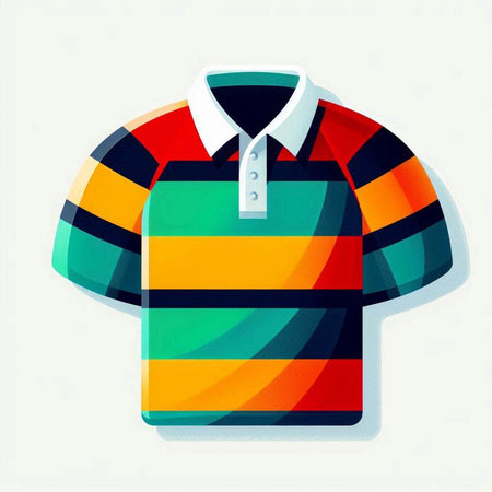 Colorful polo shirt isolated on white background. Vector illustration.のイラスト素材