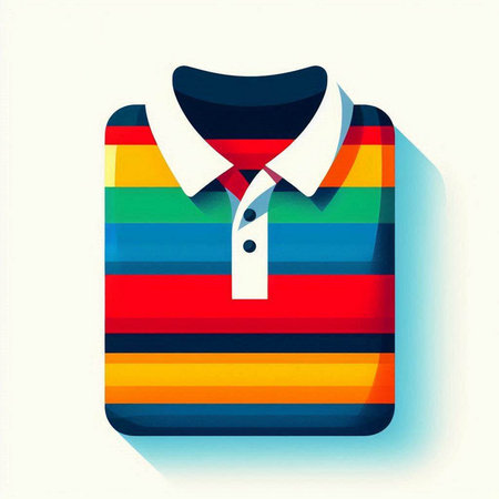 Illustration of a colorful shirt with stripes on a white background.のイラスト素材