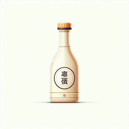 Illustration of soy sauce bottle on white background with text in Japanese.のイラスト素材