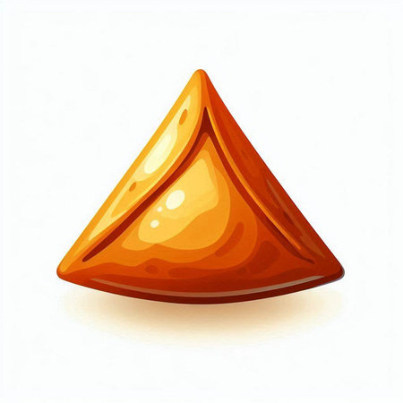 Illustration of a traditional Chinese fortune cookie on a white background.のイラスト素材