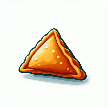 Illustration of a delicious and appetizing fried samosas.のイラスト素材
