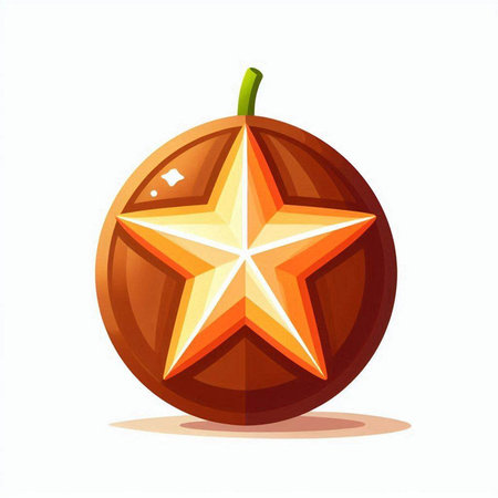 Illustration of a star fruit isolated on a white background - vectorのイラスト素材