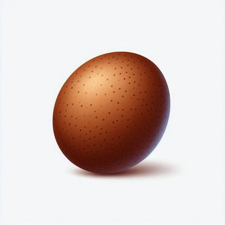 Illustration of a chocolate egg on a white background with a shadowのイラスト素材