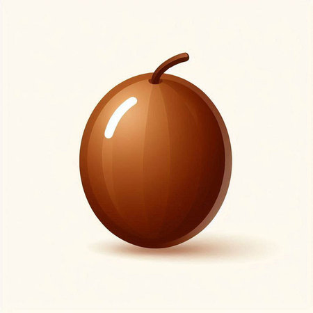 Plum isolated on white background. Vector illustration. Eps 10.のイラスト素材