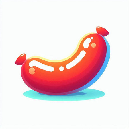 Sausage on a white background. Vector illustration. Eps 10のイラスト素材
