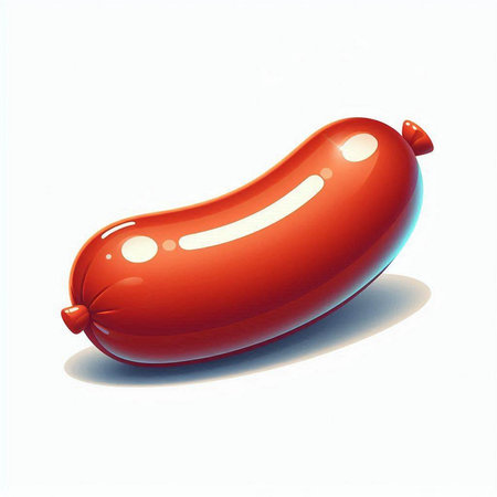 Sausage on a white background. Vector illustration. Eps 10のイラスト素材