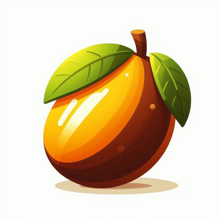 peach isolated on white background. Vector illustration. Eps 10.のイラスト素材