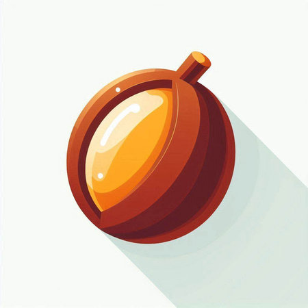 Hazelnut icon, vector illustration. Flat design style with long shadowのイラスト素材