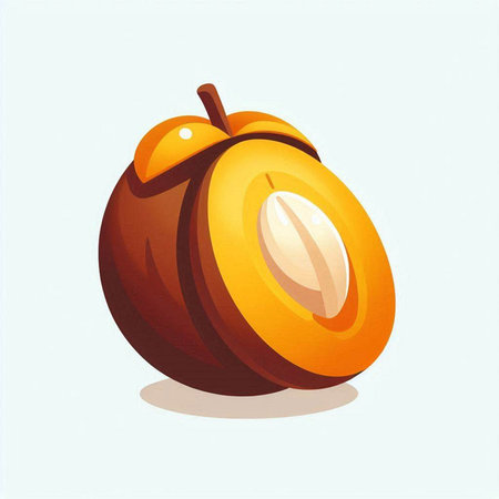 Illustration of a plum on a white background. Vector illustration.のイラスト素材