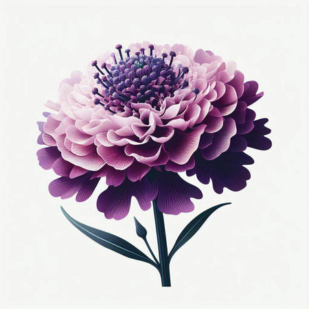 Dahlia flower on a white background. Hand drawn vector illustration.のイラスト素材