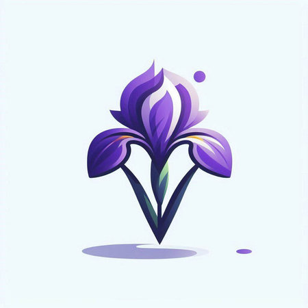 Iris flower vector icon. Purple iris flower vector icon.のイラスト素材