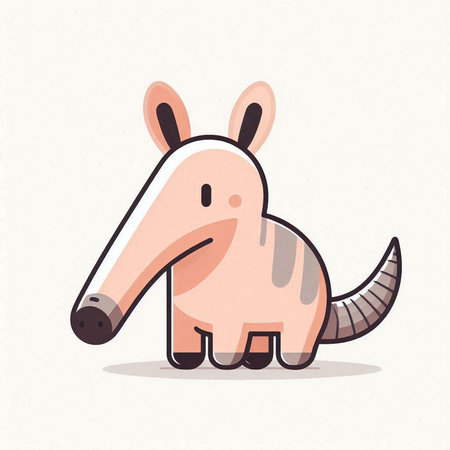 Cute cartoon hand drawn doodle animal. Vector illustration.のイラスト素材