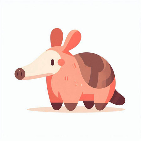 Cute cartoon anteater. Vector illustration. Isolated on white background.のイラスト素材
