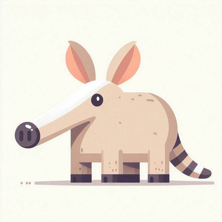 Cute cartoon funny animal. Vector illustration. Flat design style.のイラスト素材