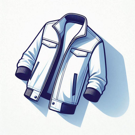 Men's jacket. Vector illustration of a man's jacket on a white background.のイラスト素材