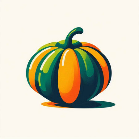 Illustration of a pumpkin on a white background. Vector illustration.のイラスト素材